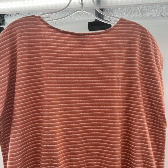 A.N.A Women's Striped Smock Hem Top Coral/White One Size Fits All - Picture 6 of 9